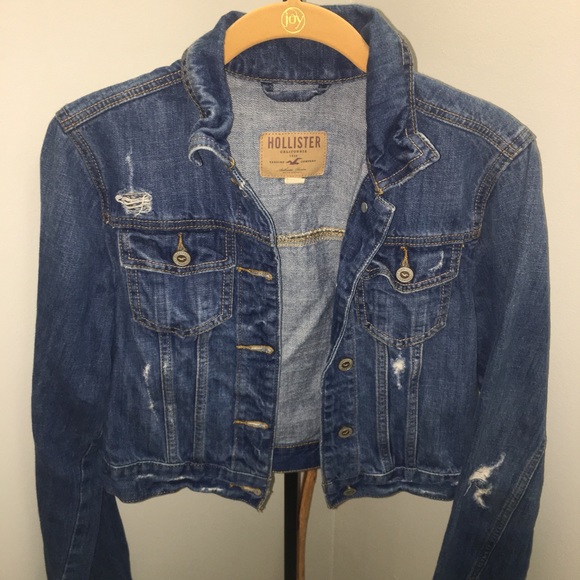 Hollister Jackets & Coats Hollister Cropped Destroyed Jean Jacket